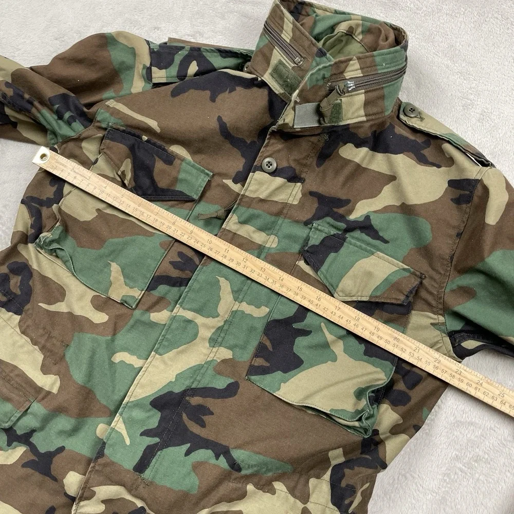Vintage Military M-65 Field Jacket Mens Medium Long Camo Cold Weather Hoodie